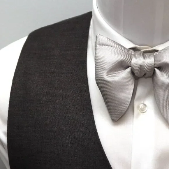 Men's Self‎ tied Bow Tie Big Butterfly Bow tie Light Grey